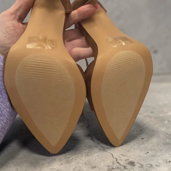 Cape Robbin Brown Suede Pointed Toe Ankle Strap Heels - Picture 5 of 5